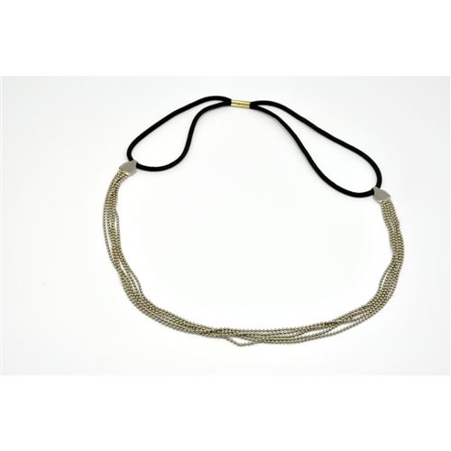 Headband élastique multi chaine argenté - anne ghez by fanny fooks