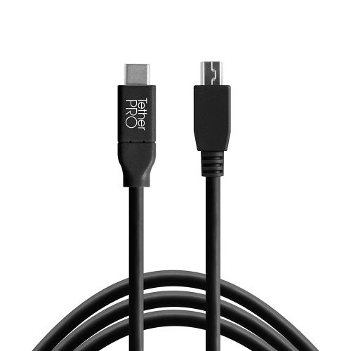 TetherPro USB-C vers 2.0 Mini-B 5 broches, 4,6 m 15 feet noir