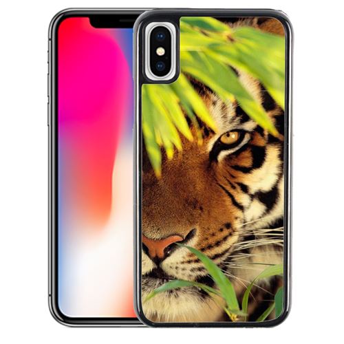 Coque pour iPhone XR tigre feuilles