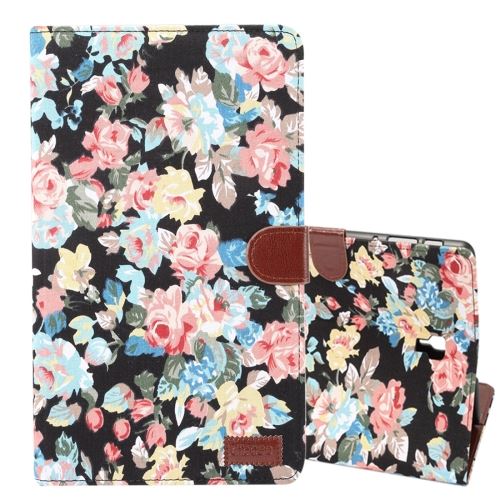 Galaxy Tab S4 10.5 / T830 Housse Etui Cuir Pu Fleurs Noir Als88959