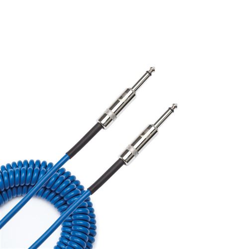 Planet Waves PW-CDG-30BU - Câble instrument spiralé, 9 m – bleu