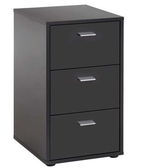Table de chevet / table de nuit en bois coloris noir - L.35 x H.62.4 x P.39.9 cm -PEGANE-