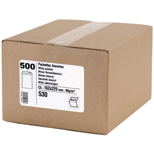 GPV Enveloppes - Blanche - C5 - 162x229mm - Autocollante - Carton de 500 - vue 1