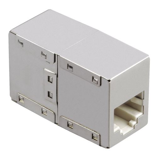Adaptateur réseau CAT-6, 2 f. fem. modul. 8p8c (RJ45), boîtier métal