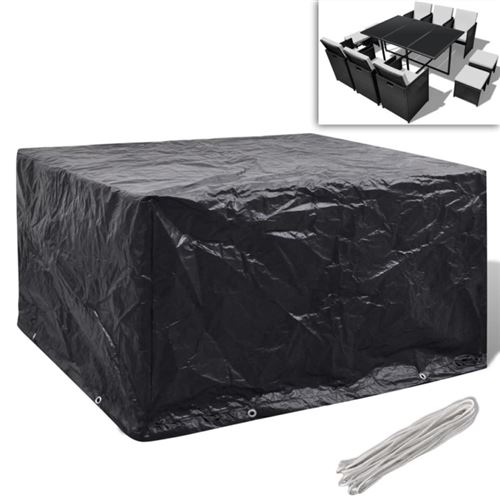 Vidaxl Noir Salon De Jardin Polyethylene 6 Personnes - Image 2