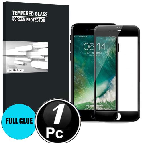 Apple iPhone 8 Plus (5.5) Vitre protection d'ecran en verre trempé incassable protection integrale Full 3D Tempered Glass FULL GLUE - [X1-Noir]
