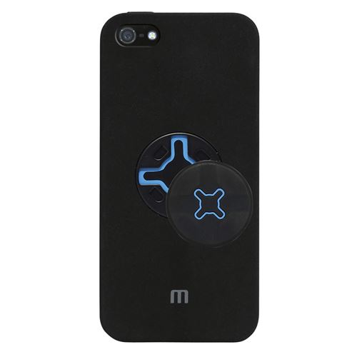 Mobilis U.FIX - Achterzijde behuizing voor mobiele telefoon - metaal, silicone, thermoplastic polyurethaan (TPU) - zwart - voor Apple iPhone 5, 5s, SE