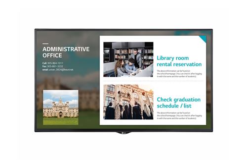 Périphériques Ecran / Moniteur Moniteur 43' LED FHD LG 43SE3KE - 16:9/1920x1080/350cd/m²/1100:1/12ms - HDMI (2), DVI, RGB, Audio, USB - Garantie basique 3 ans