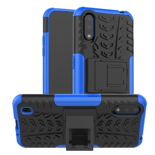 Coque en TPU unique avec béquille bleu pour votre Samsung Galaxy A01