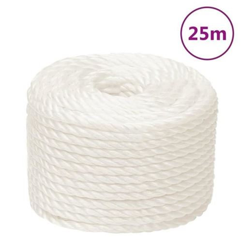 Vidaxl Blanc Corde De Travail 16 Mm 25 M - Image 3
