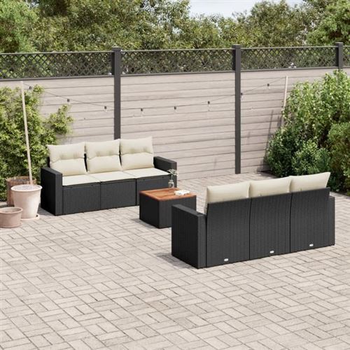 Non Communiqué Noir Salon De Jardin Modulable Vidaxl Resine Tressee 7 Pieces X 65.5 X 69 6 Personnes