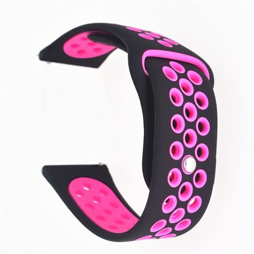 Non Communiqué Rose/Noir Bracelet En Silicone Creux 20Mm Bicolore Pour Samsung Galaxy Watch 42Mm/Gear Sport S2