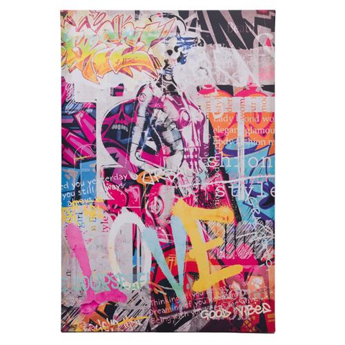 Non Communiqué Toile Love Street Art 80X120 Cm - Amadeus - Décoré - Tissu