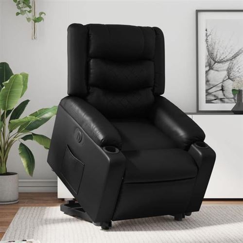 vidaXL - Fauteuil de relaxation électrique - Similicuir - Noir - Image 2