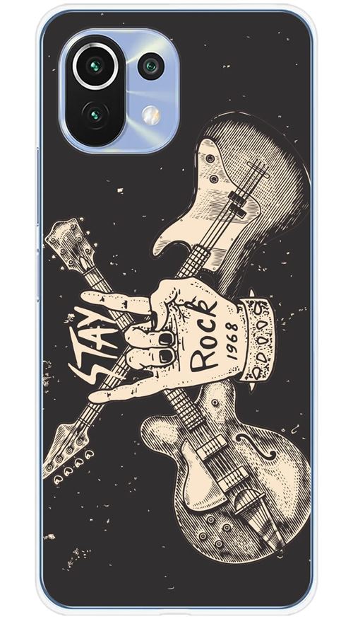 Coque en silicone imprimée compatible Xiaomi Mi 11 Stay rock