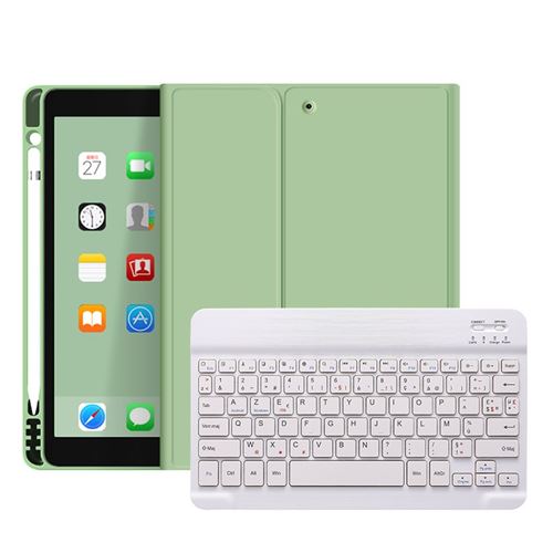 GENERIQUE &Eacute;tui HSMY en Silicone avec Clavier Fran&ccedil;ais AZERTY Bluetooth pour iPad Pro 11 2018 - Vert&Blanc 