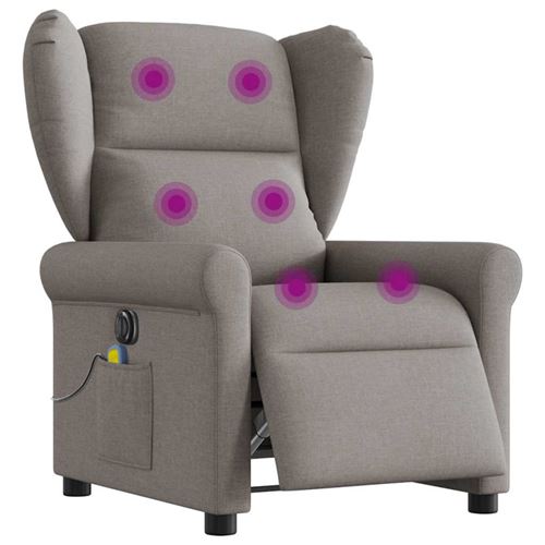 Non Communiqué Taupe Vidaxl Fauteuil De Massage, Relaxation Électrique Réglable Tissu