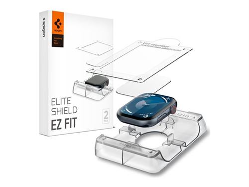 Spigen EliteShield EZ Fit - Protection d'écran pour montre intelligente - film - transparent (pack de 2) - pour Apple Watch Series 10 (GPS + Cellular) (46 mm), Series 10 (GPS) (46 mm)