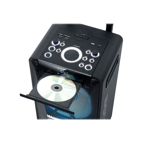 Muse - Enceinte DJ - Muse M-1920DJ sur Batterie, 300W, CD, Bluetooth et  Effets LED (USB, AUX, Télécommande), 1 microphone VHF sans fil - Retours de  scène - Rue du Commerce
