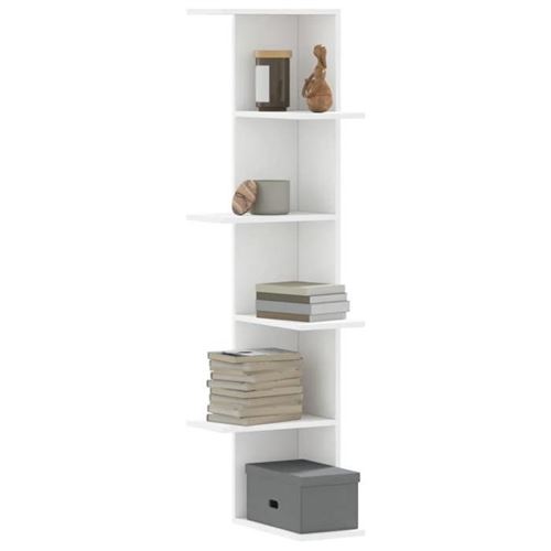 Non Communiqué Blanc Vidaxl Étagère D'angle Murale 36,5X36,5X140 Cm Bois D'ingénierie, Étagère D'angle, Étagère Suspendue, Étagère Murale 852627 - Image 1