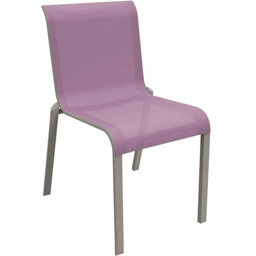 Océo By Proloisirs - Chaises pour l'extérieur en aluminium Cauro taupe, lilas