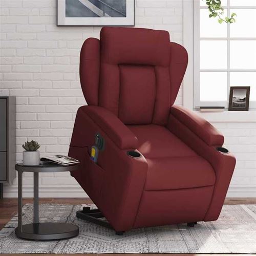 VIDAXL - Fauteuil Inclinable - Fauteuil de Massage Électrique - Rouge - Image 2