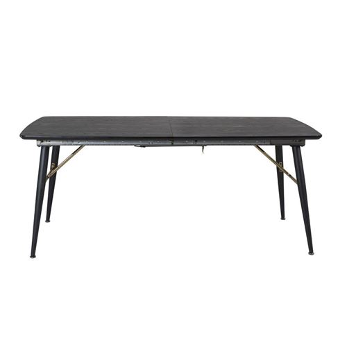 Non Communiqué Noir Table A Manger Extensible Sans Tiroir En.casa 6 Personnes En Mdf 220 X 85 Cm