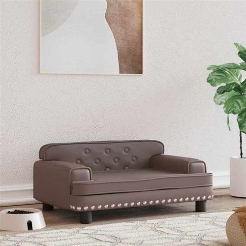 Lit pour chien marron 70x45x30 cm similicuir Vidaxl