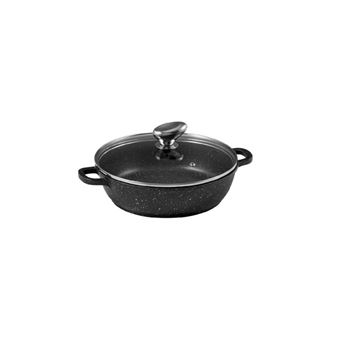 Mijoteuse Pradel Excellence 36 Cm - Fonte D'Aluminium - Revêtement Antiadhésif Pierre - Compatible Induction - Couvercle Verre
