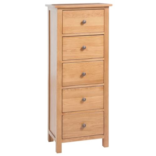 Non Communiqué Brun Commode Haute 45X32x110 Cm Bois De Chêne Massif