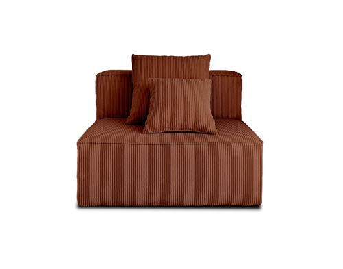 Non Communiqué Terracotta Colombine - Module D'assise - En Velours Côtelé