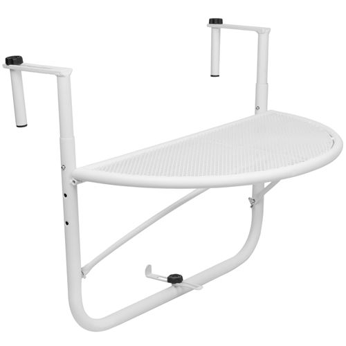Table pliante semi-circulaire pour balcon couleur blanc 60x30 cm