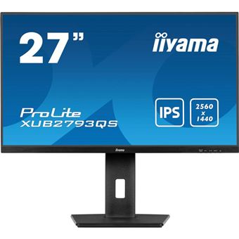 iiyama ProLite XUB2793QS-B7 - Écran LED - 27" - 2560 x 1440 QHD @ 100 Hz - IPS - 300 cd/m² - 1300:1 - 1 ms - HDMI, DisplayPort - haut-parleurs - noir, mat - 1