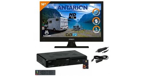 Pack tv led 16 40cm téléviseur hd récepteur tntsat avec carte valable 4ans