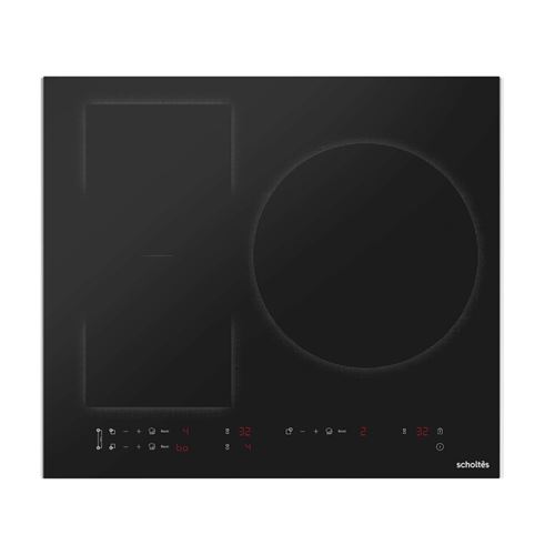 Table De Cuissson À Induction 60Cm 3 Feux 7400W Noir Scholtes Sotf1632B