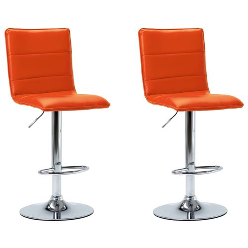 vidaXL Chaises de bar 2 pcs Orange Similicuir