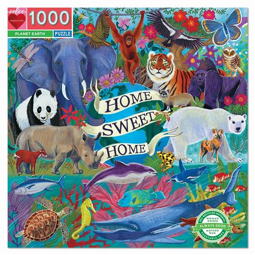 Puzzle carton 1000 pièces PLANET EARTH EEBOO Multicolore