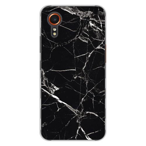 Coque en silicone imprimée compatible Samsung Galaxy XCover 7 Marbre Noir