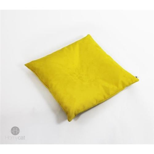 HOMYCAT Coussin XL - L55 x l55 x H10 cm - Jaune - Pour chat
