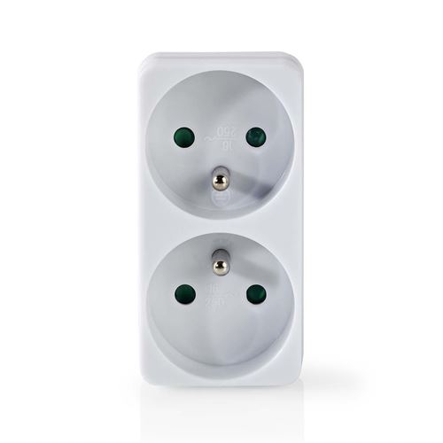 Nedis - Répartiteur d'alimentation - CEE 7/6 (P) pour CEE 7/5 (R) - CA 230 V - 16 A - blanc - France