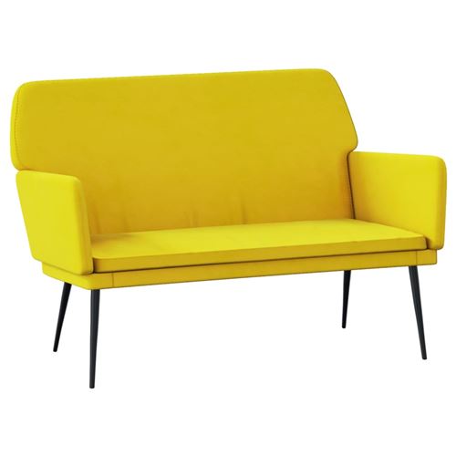 Vidaxl Jaune Banc 108X79x79 Cm Velours - Image 3