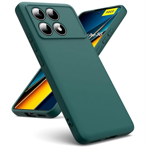 Coque pour Xiaomi Redmi K70E 5G / Poco X6 Pro 5G - housse etui silicone gel fine + film ecran - VERT - htdmobiles