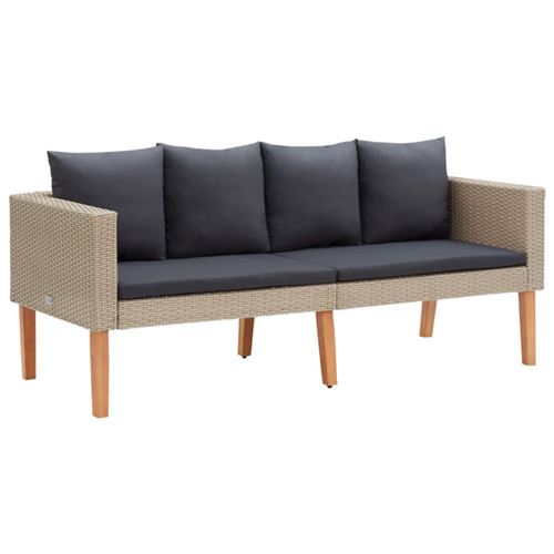 Canap&eacute; de jardin &agrave; 2 places avec coussins R&eacute;sine tress&eacute;e Beige