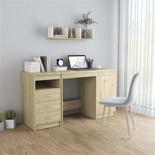Vidaxl Bureau Chêne Sonoma 140X50x76 Cm - Image 3