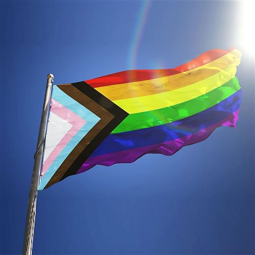 Drapeau LGBT Arc-en-ciel FONGWAN Drapeau Gay Pride, 90X150cm, pour
