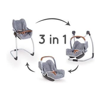 Chaise haute Smoby 3 en 1 Bébé Confort Gris