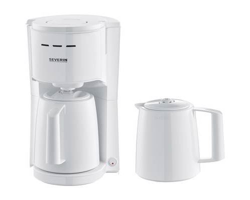 Severin KA 9256 Cafetière blanc Nombre de tasse=8 verseuse thermofuge, avec fonction café filtre