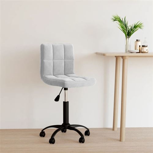vidaXL - Chaise de bureau - Pivotante - Velours - Gris clair - Image 3
