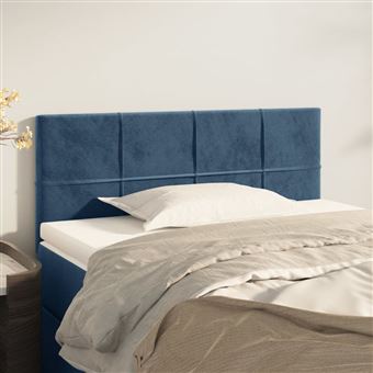 vidaXL Hoofdbord 100x5x78/88 cm fluweel donkerblauw346044 - 1
