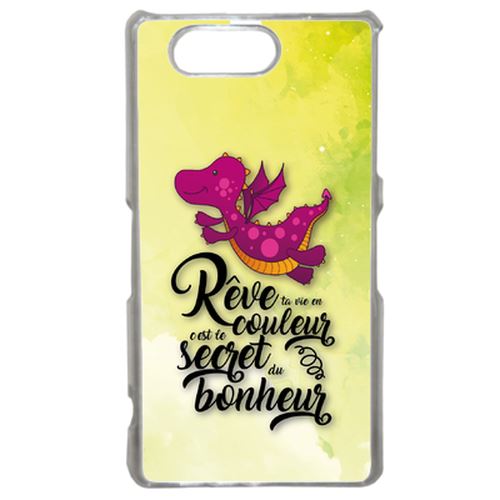 Coque Dragon Mauve Fond Orange 01 Compatible Sony Xperia Z3 Transparent